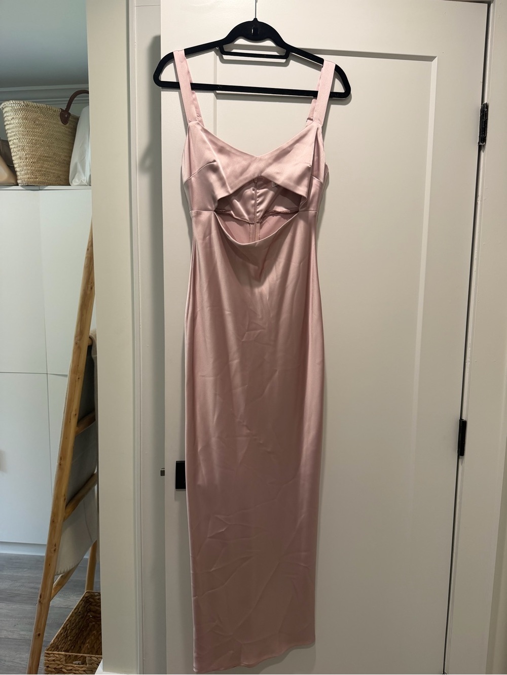 Petal & Pup Blush Pink Satin Cutout Midi Dress